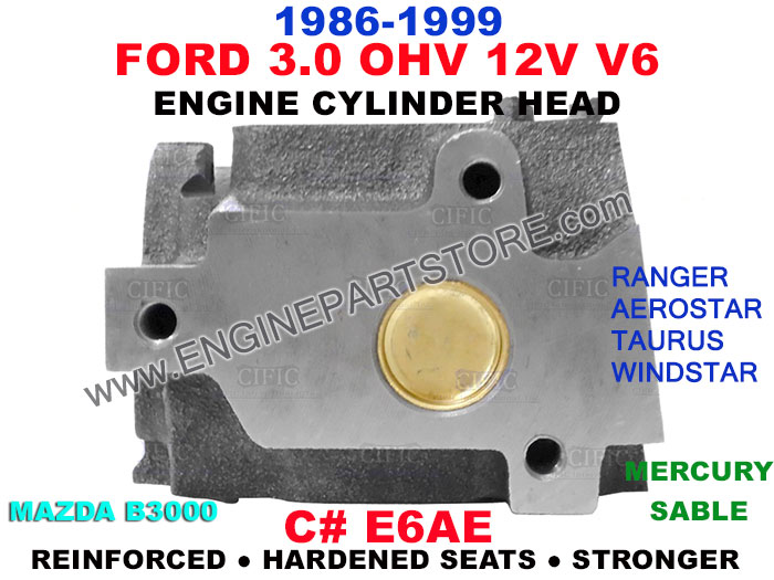 94-99 mazda b3000 3.0 ohv e6ae cylinder head