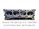 93-03 chrysler dodge jeep 5.2/5.9 318/360 cylinder head