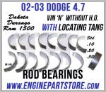 02-03 dodge 4.7 rod bearing with tang