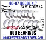 04-07 dodge 4.7 rod bearings durango ram 1500