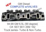 94-99 gm gmc 6.5 diesel cylinder head 90 degree