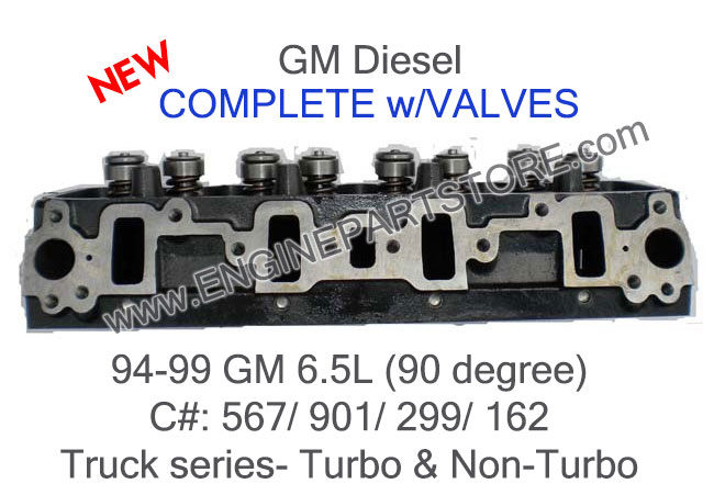 94-99 gm gmc 6.5 diesel cylinder head 90 degree