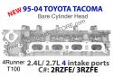 95-04 toyota tacoma 2.4/2.7 cylinder head-4 port
