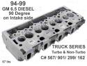94-99 GM GMC 6.5 diesel cylinder head 90degree